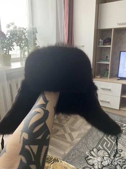 Норковая шапка ушанка мужская