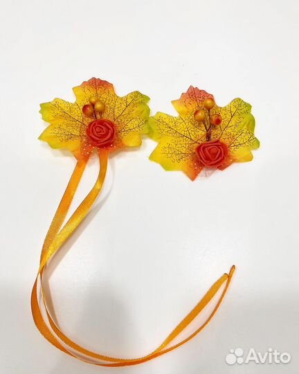 Комплект заколка и браслет осень с листьями