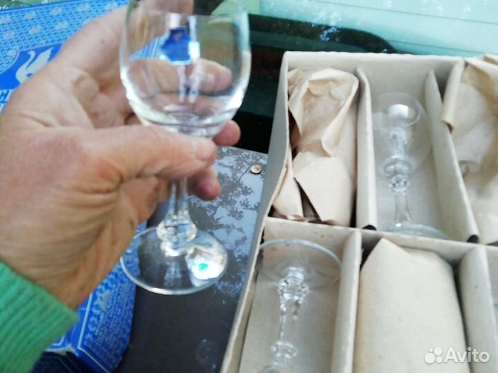 Фужеры новые Гусь Хрустальный стекло