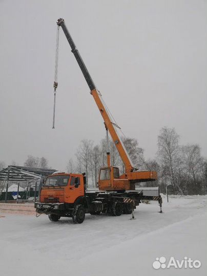 Аренда и услуги автокрана, 25 т, 21.7 м, с гуськом 9 м