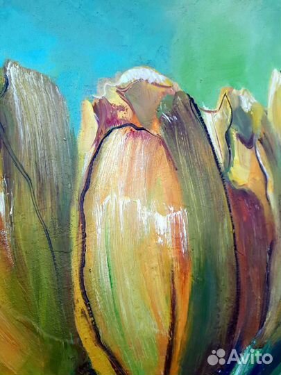 Картина маслом на холсте цветы