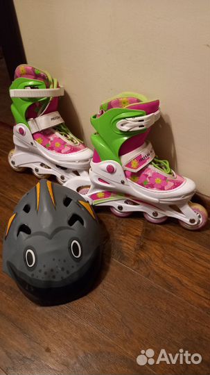 Коньки роликовые rush + в подарок шлем