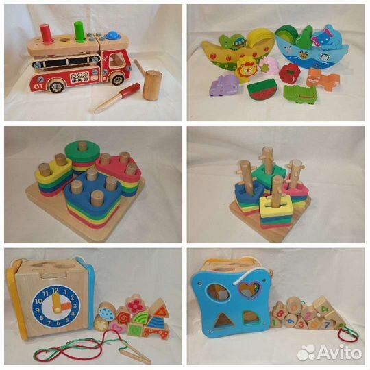 Деревянные игрушки от 0 до 3+