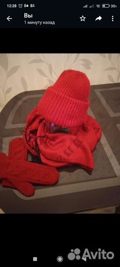Шапка и варежки, ручная работа, новое изделие