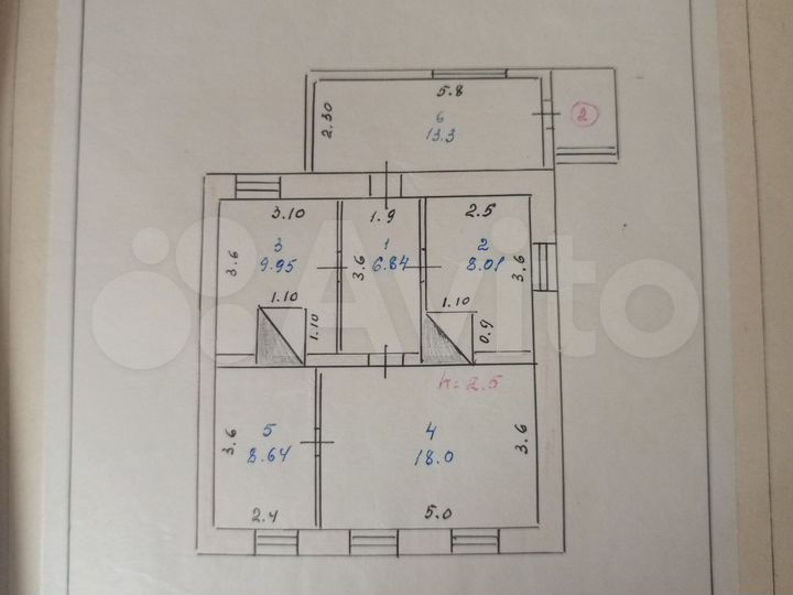 Коттедж 64,7 м² на участке 6 сот.