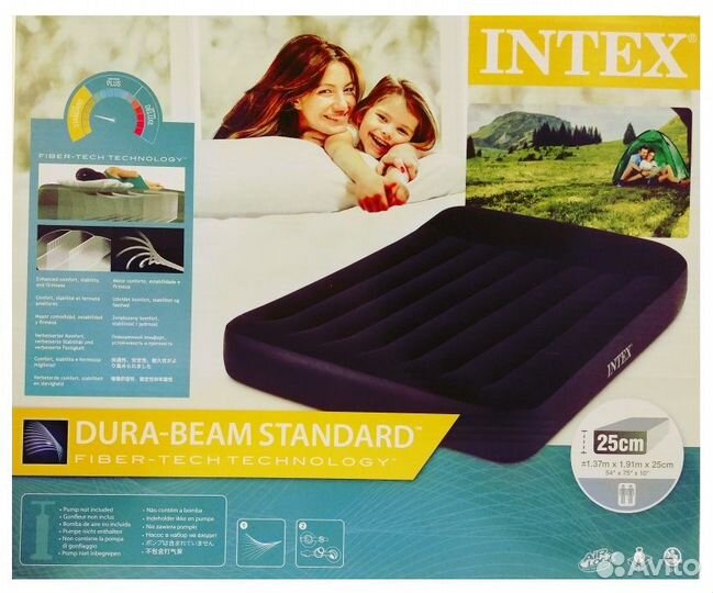 Матрас надувной intex 137 х 191 х 25 см