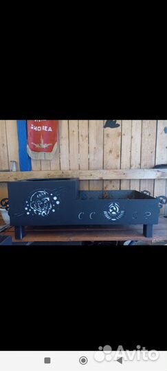 Мангал с местом под казан из металла 4мм