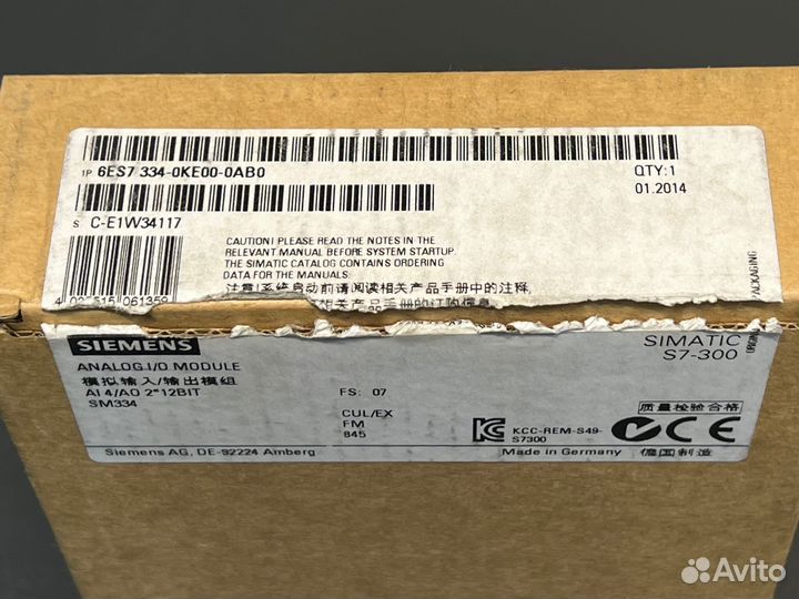 Siemens 6ES7 334-0KE00-0AB0 новый, 1 шт