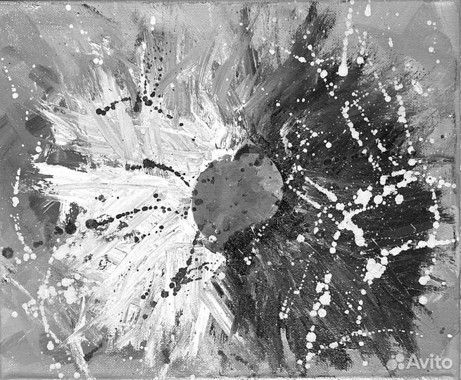 Картина маслом на холсте 30х25см Инь и ян