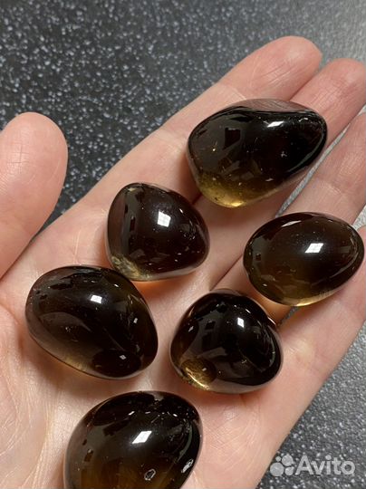 Раухтопаз природный камень 2,5-3,5 см галтовка