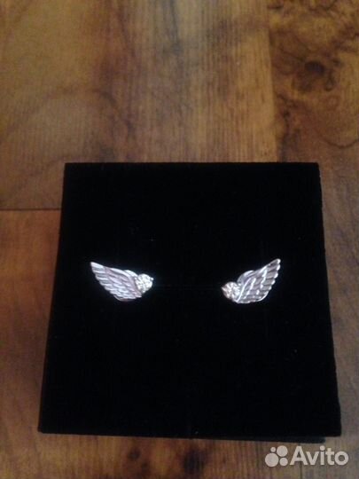 Серьги белое золото