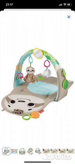 Коврик развивающий Fisher price Ленивец GN B52
