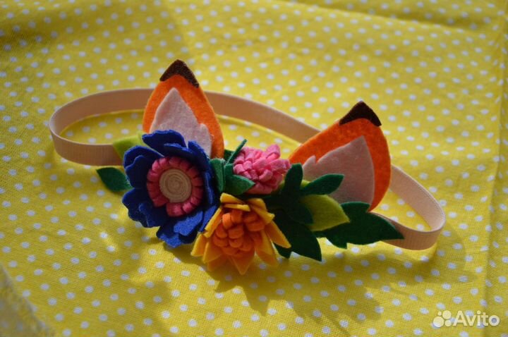 Ободок из фетра на голову для малышей