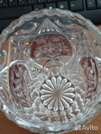 Большая хрустальная ваза для цветов,Чехия