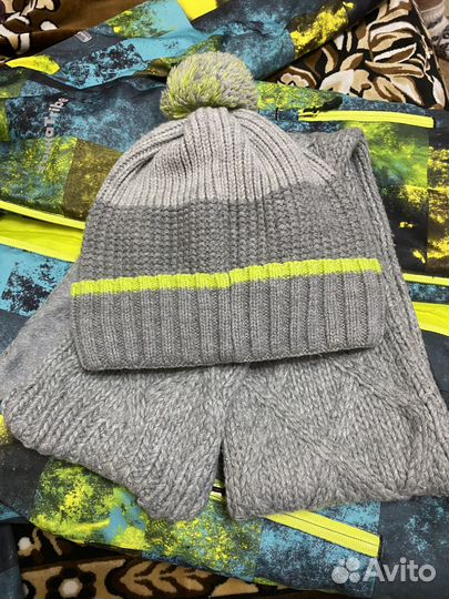 Комплект шапка и шарф для мальчика зима