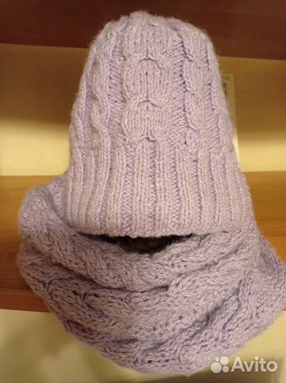 Вязанная шапка со снудом