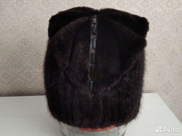 Шапка норковая вязаная женская