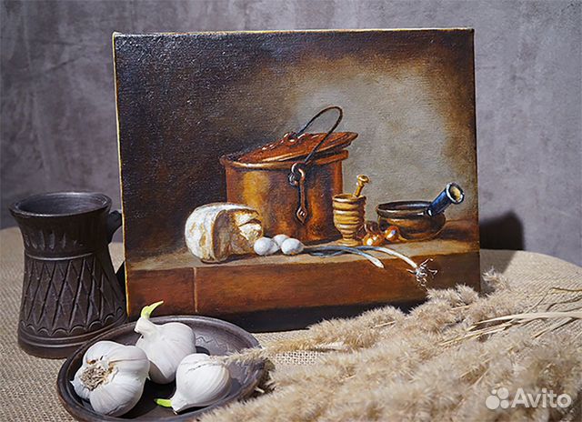 Картина Натюрморт с медным котелком