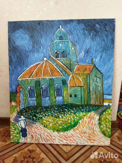 Репродукция Ван Гог - церковь, холст