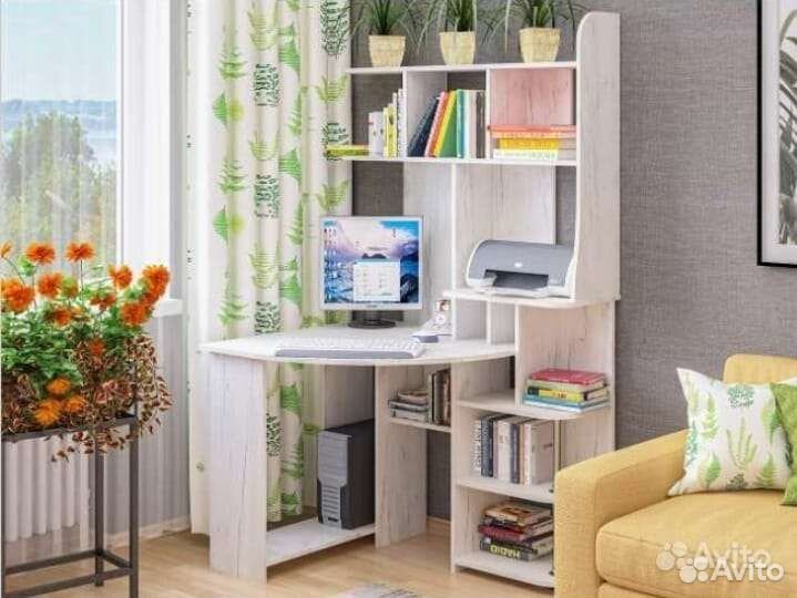 Стол письменный, компьютерный угловой с полками