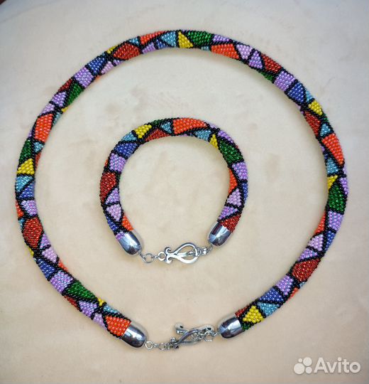 Жгут из бисера + браслет
