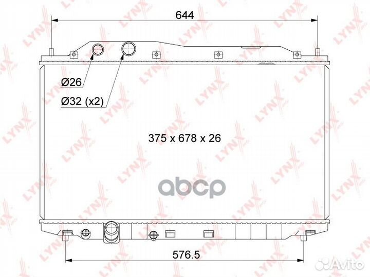 Радиатор охлаждения двигателя RB1044 lynxauto
