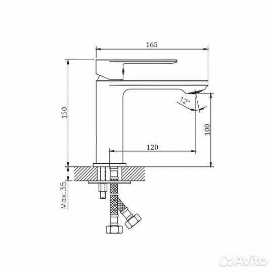 Смеситель для раковины belz B10678, хром