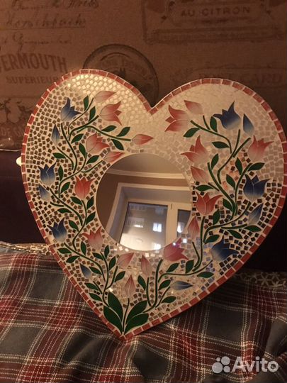 Сердце зеркало ручной работы