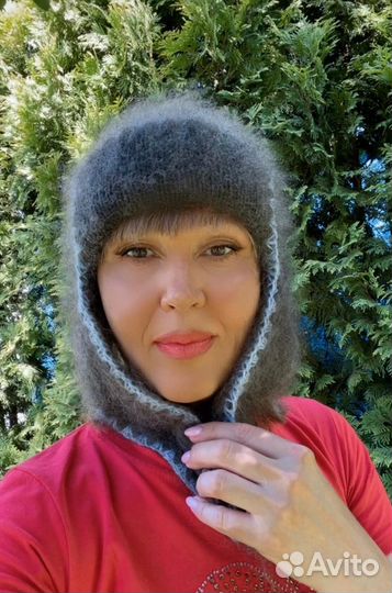 Шапка ушанка двойная из козьего пуха