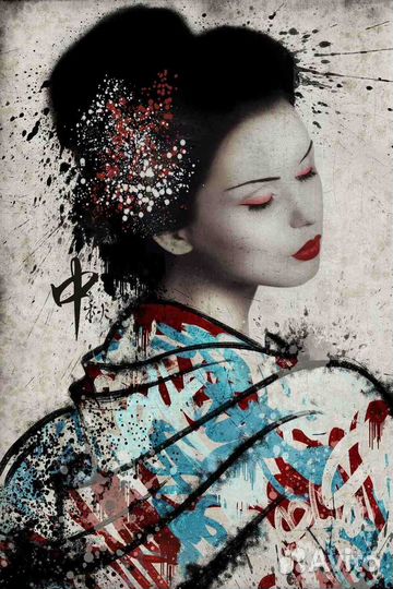 Итальянская картина Japanese Blue. Фактурная штука