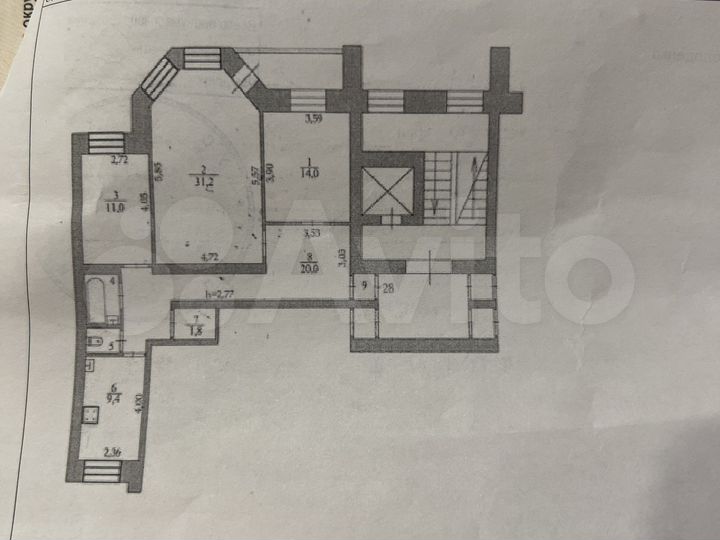 3-к. квартира, 94,8 м², 8/9 эт.