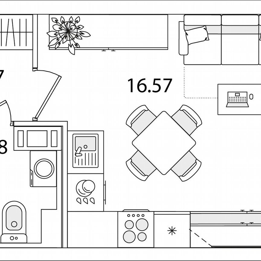 Квартира-студия, 24,2 м², 6/9 эт.