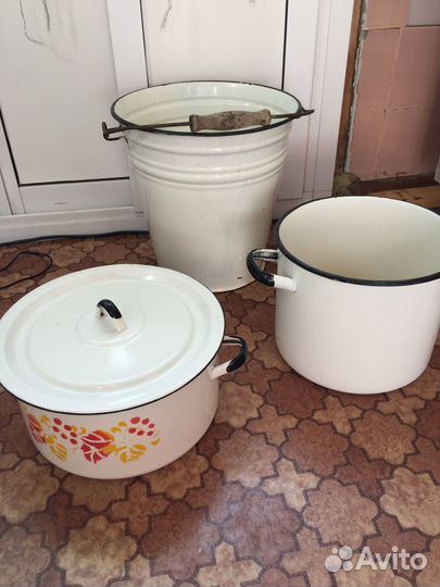 Эмалированные кастрюли ведро СССР