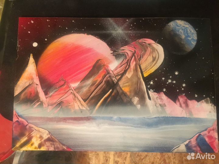 Картины фантастические пейзажи акрил alla prima