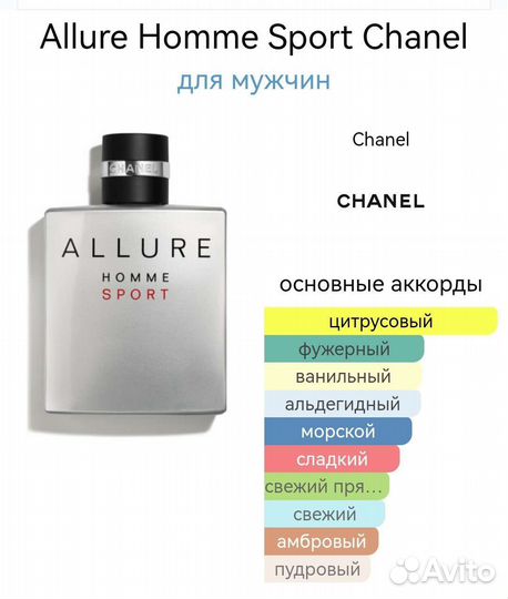 Туалетная вода Chanel Allure Homme Sport