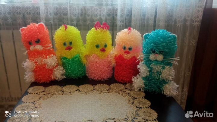 Вязанные игрушки, мочалки
