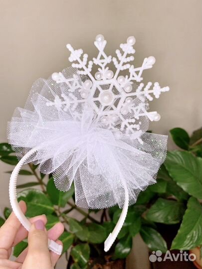 Ободок снежинка на новый год