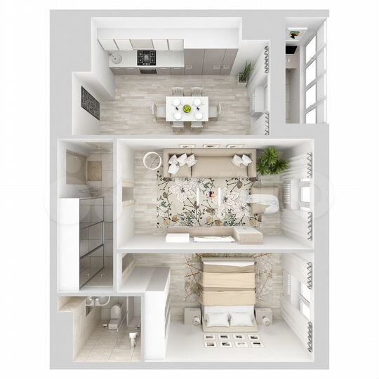 2-к. квартира, 54,3 м², 11/15 эт.