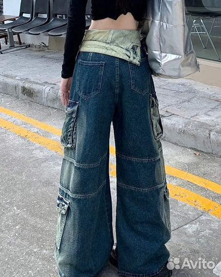 Новые женские джинсы-карго 48р