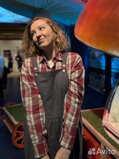 Сарафан теплый лен