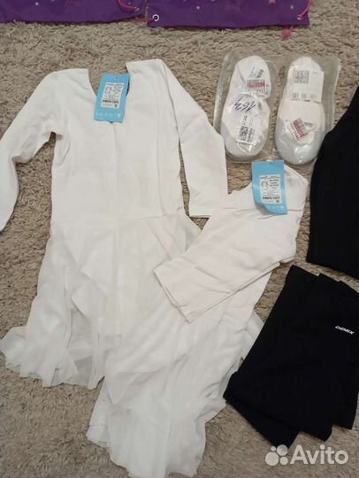 Купальник гимнастический, спортивный белый