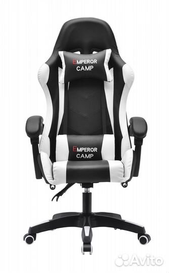 Игровое кресло EC чёрно-серое без подставки