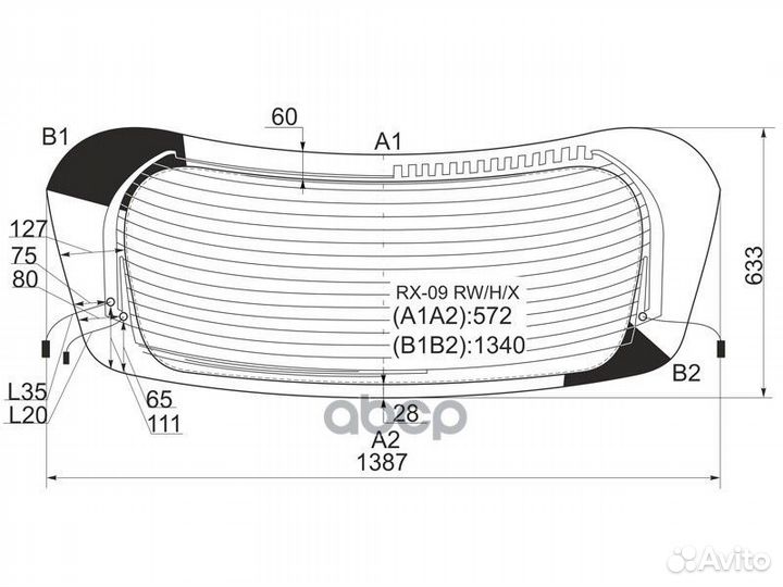 Стекло заднее с обогревом lexus RX270/330/350/4