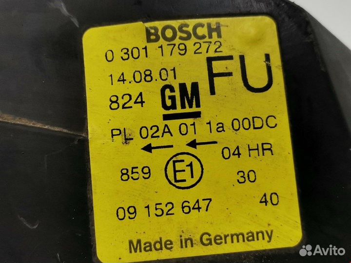 Фара передняя для Opel Vectra B 09152647