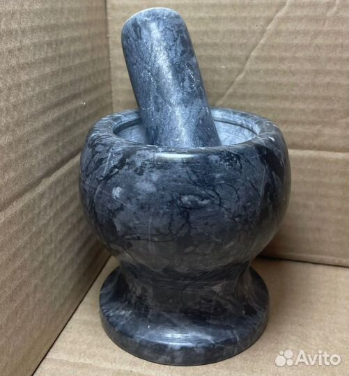 Ступка с пестиком мраморная