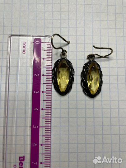 Винтажные серьги. антикварные Серебро 875