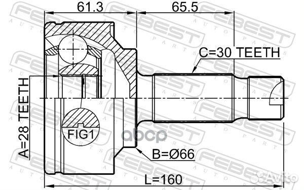 ШРУС mercedes benz vito/viano 639 03-14 нар. 16