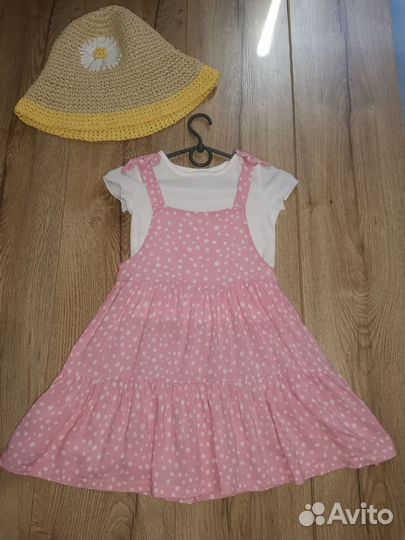 Платье+футболка. Primark(Англия). Рост 92