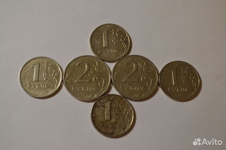 Монеты 1998, 1997 г. Рубль, два, пять