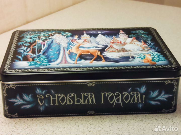 Коробка металлическая жестяная Палех